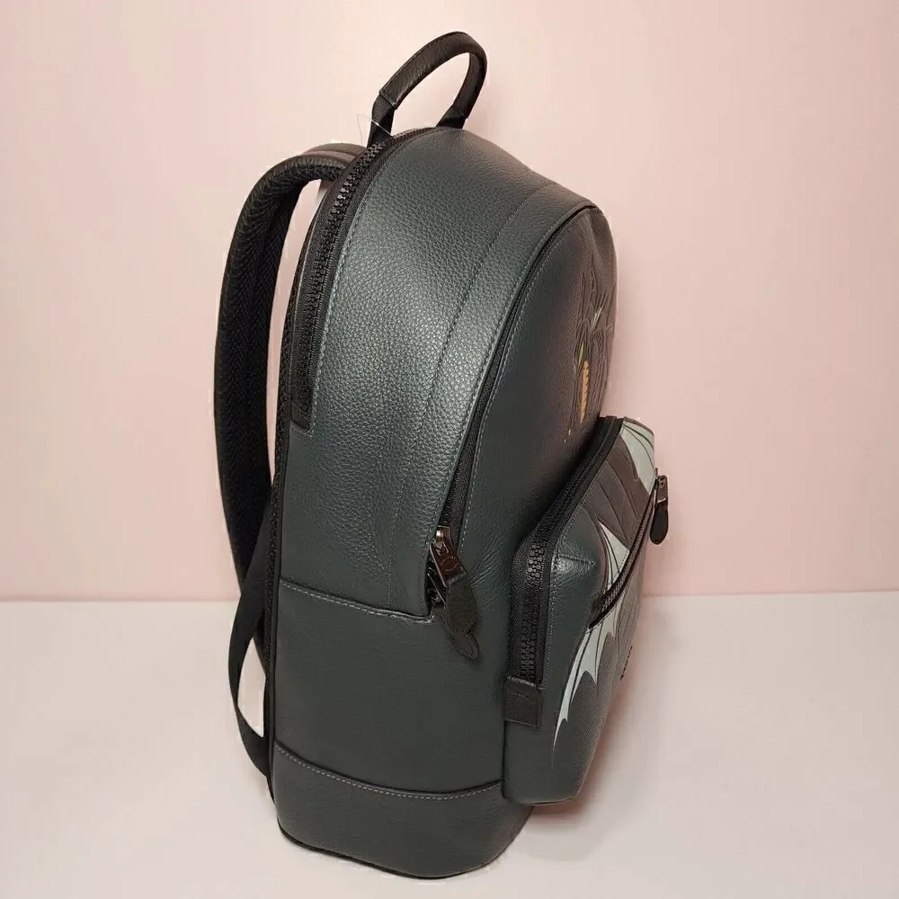 NWT Disney X Coach CC043 West Backpack Maleficent Dragon Motif Villains